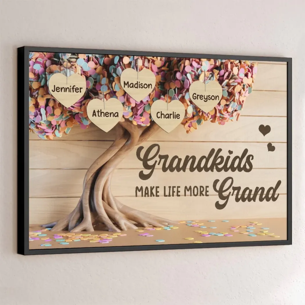 Together We Make A Family - Family Personalized Custom Horizontal Poster - Gift For Grandma, Grandpa, Grandkid