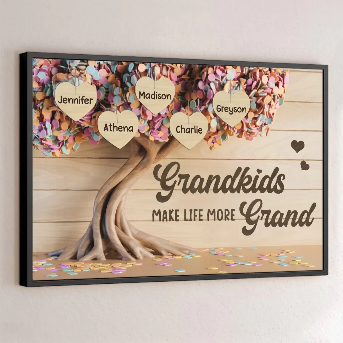 Together We Make A Family - Family Personalized Custom Horizontal Poster - Gift For Grandma, Grandpa, Grandkid