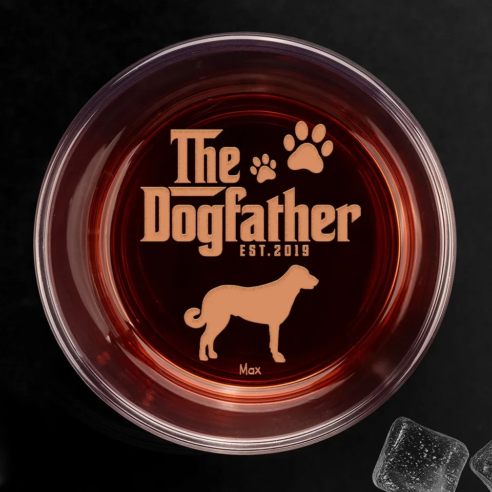 The Dogfather - Dog Personalized Custom Whiskey Glass - Gift For Pet Owners, Pet Lovers
