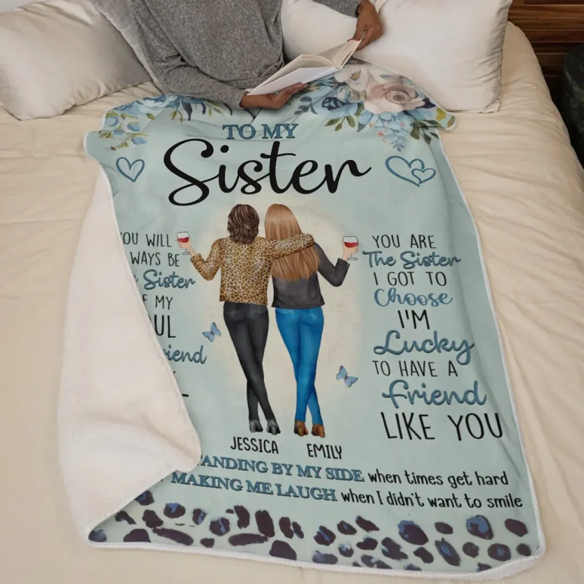 Thank You For Making Me Laugh When I Didn't Even Want To Smile - Bestie Personalized Custom Blanket - Gift For Best Friends, BFF, Sisters