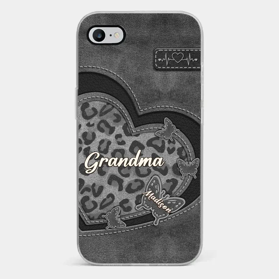 Grandma��s Love Is The Warmest Place To Be - Family Personalized Custom Clear Phone Case - Gift For Mom, Grandma