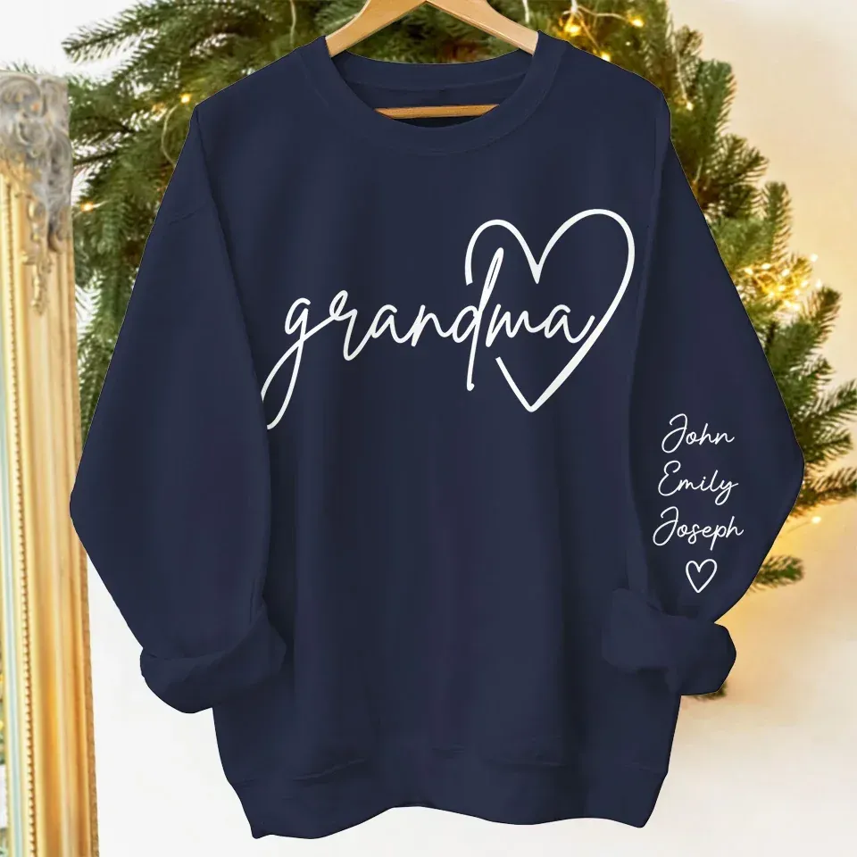 Grandmas Make Life Sweeter - Family Personalized Custom Unisex Sweatshirt, Hoodie With Design On Sleeve - Christmas Gift For Mom, Grandma