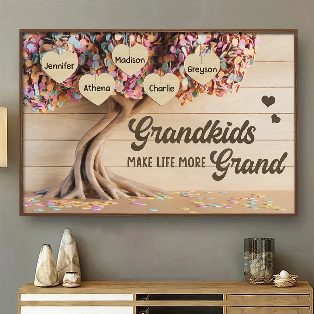 Together We Make A Family - Family Personalized Custom Horizontal Poster - Gift For Grandma, Grandpa, Grandkid