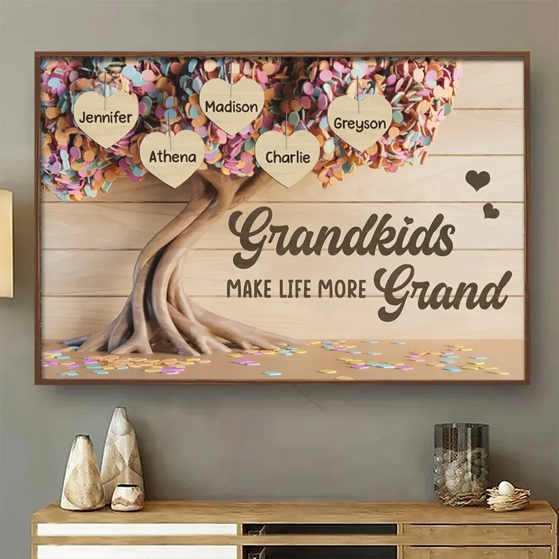 Together We Make A Family - Family Personalized Custom Horizontal Poster - Gift For Grandma, Grandpa, Grandkid
