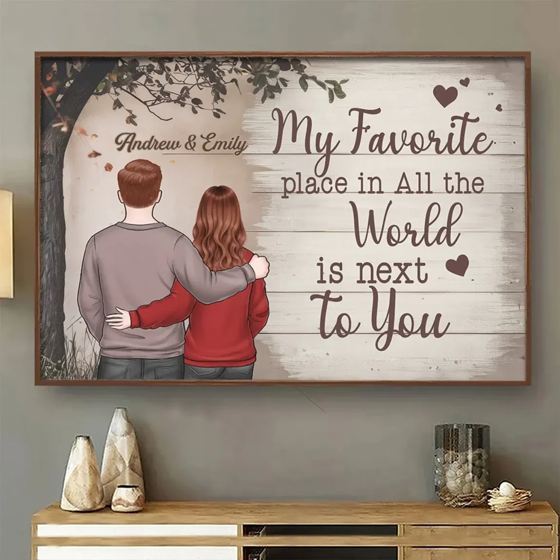 I Feel Complete When I��m With You - Couple Personalized Custom Horizontal Poster - Gift For Husband Wife, Anniversary