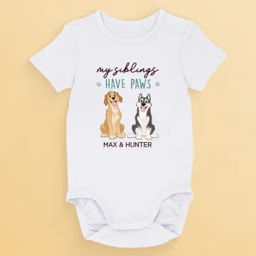 My Bestie Is Furry And Fabulous - Dog Personalized Custom Baby Onesie - Baby Shower Gift, Gift For Pet Owners, Pet Lovers