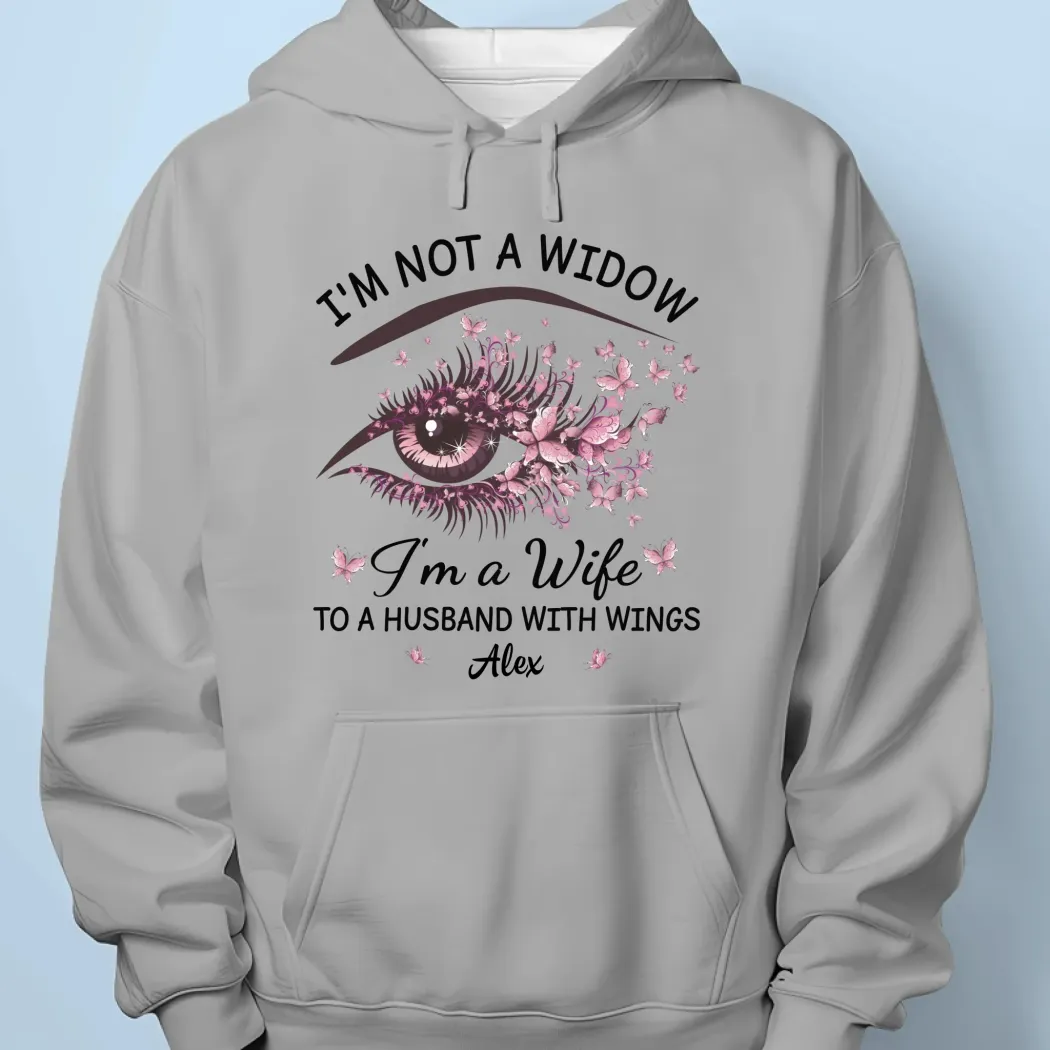 I'm A Wife To A Husband With Wings - Memorial Personalized Custom Unisex T-shirt, Premium T-shirt, Hoodie - Sympathy Gift For Family Members
