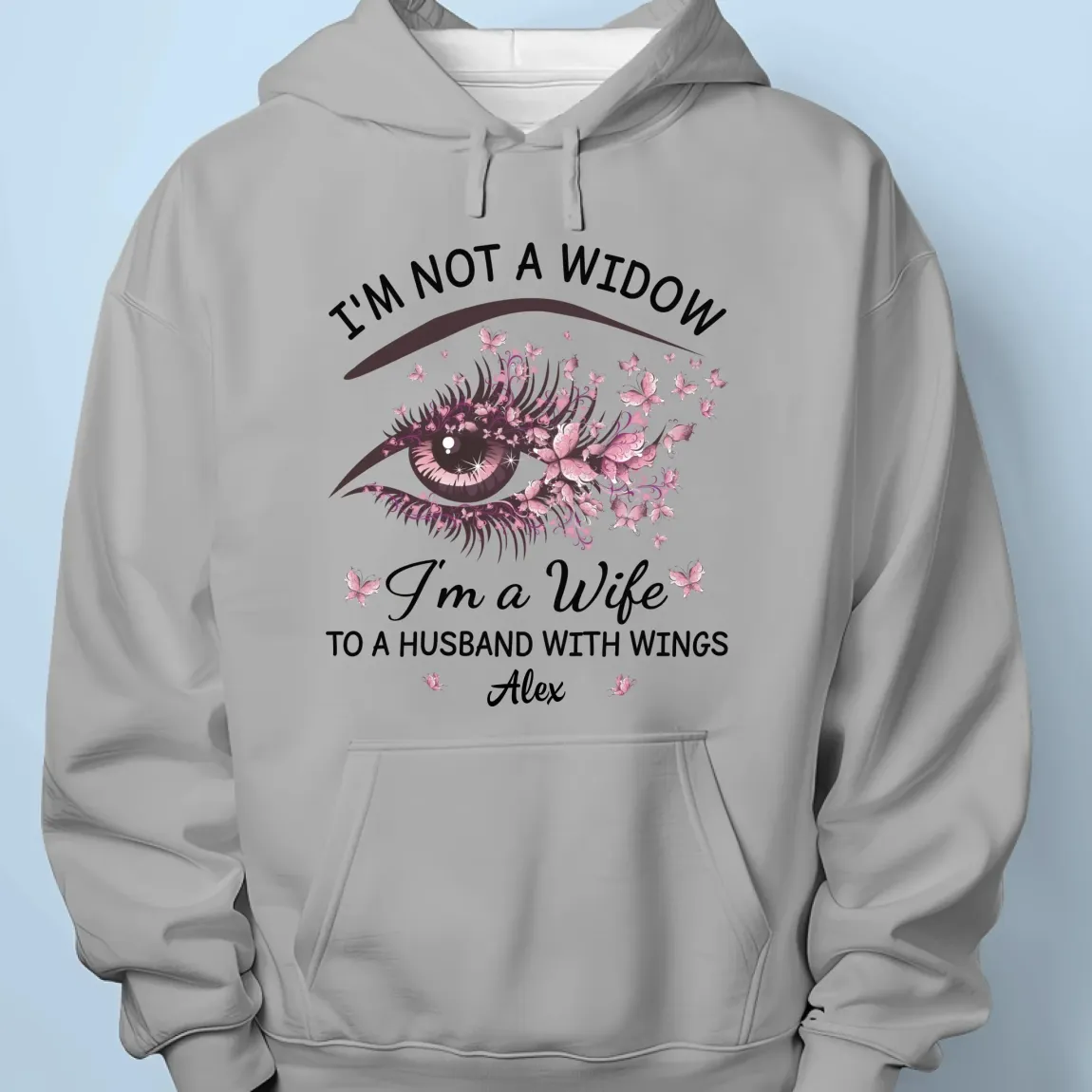 I'm A Wife To A Husband With Wings - Memorial Personalized Custom Unisex T-shirt, Premium T-shirt, Hoodie - Sympathy Gift For Family Members