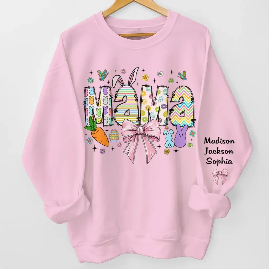 Grandma, The Heart Of Our Family - Family Personalized Custom Unisex Sweatshirt, Hoodie With Design On Sleeve - Gift For Mom, Grandma