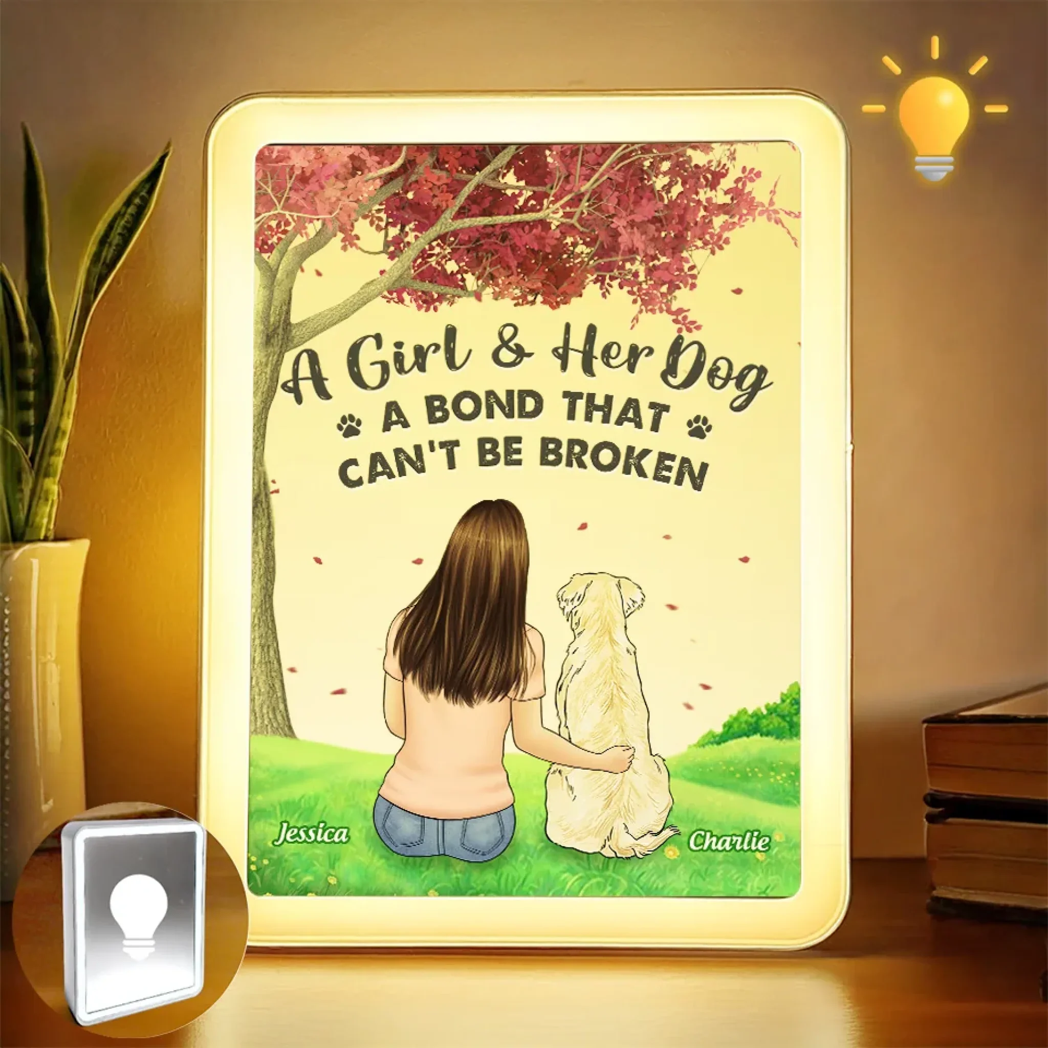 Life��s Journey Is Better With You - Dog Personalized Custom LED Mirror Frame Lamp - Gift For Pet Owners, Pet Lovers