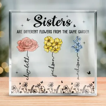 Growing Together, Rooted In Love - Bestie Personalized Custom Square Shaped Acrylic Plaque - Gift For Best Friends, BFF, Sisters