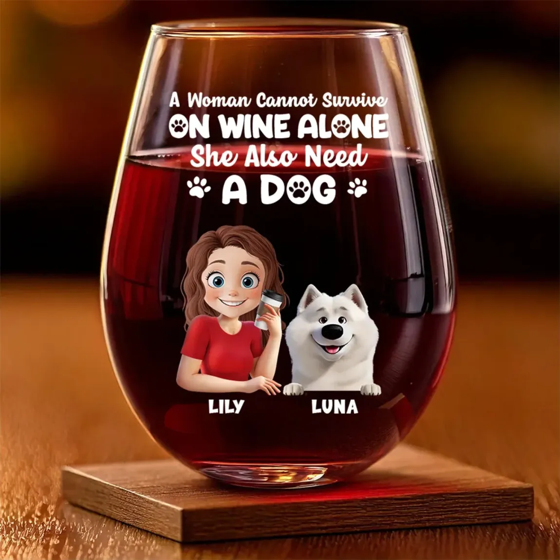 Raise A Glass, Wag A Tail - Dog Personalized Custom Wine Glass - Gift For Pet Owners, Pet Lovers