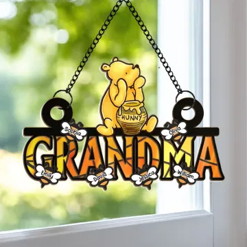 The Love Between A Grandma And Grandchild Is Forever - Family Personalized Window Hanging Suncatcher Ornament - Mother's Day, Gift For Mom, Grandma
