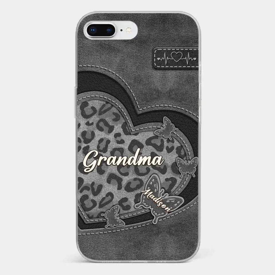 Grandma��s Love Is The Warmest Place To Be - Family Personalized Custom Clear Phone Case - Gift For Mom, Grandma