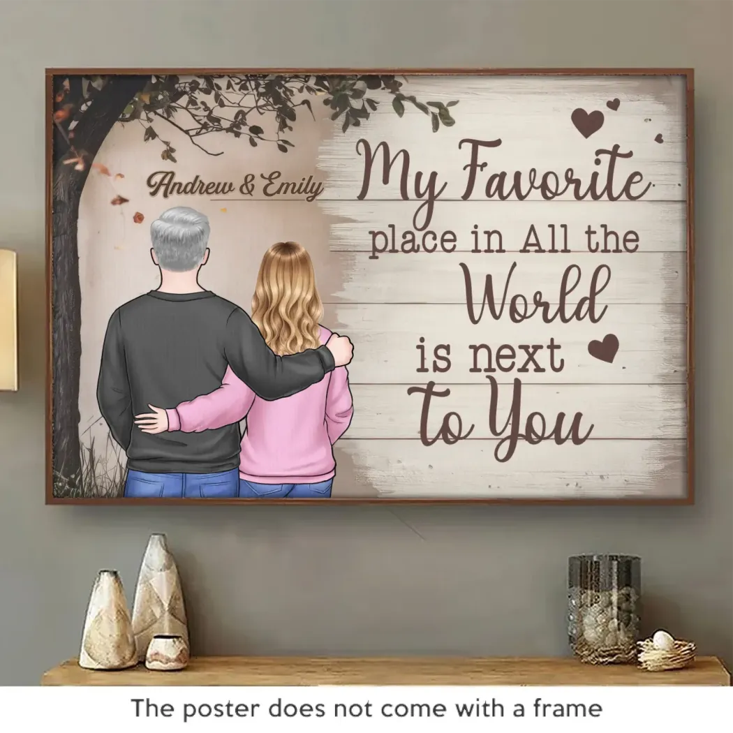 I Feel Complete When I��m With You - Couple Personalized Custom Horizontal Poster - Gift For Husband Wife, Anniversary