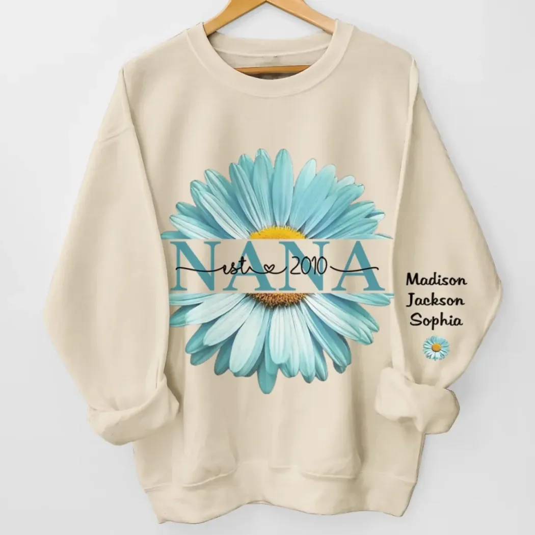 A Love That Blossoms - Family Personalized Custom Unisex Sweatshirt, Hoodie With Design On Sleeve - Mother's Day, Gift For Mom, Grandma