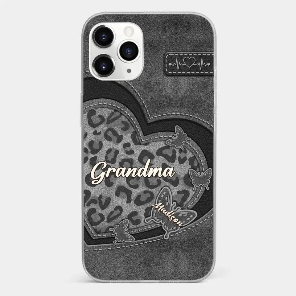 Grandma��s Love Is The Warmest Place To Be - Family Personalized Custom Clear Phone Case - Gift For Mom, Grandma