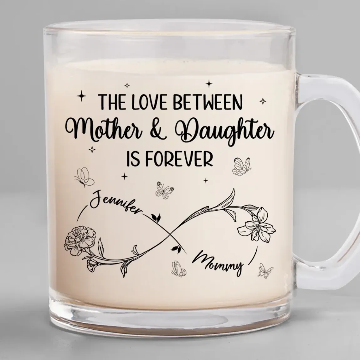 You Are My Heart, My Joy, My Daughter - Family Personalized Custom Glass Mug - Mother's Day, Gift For Mom, Daughter