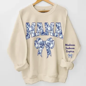 Love Starts With Mama - Family Personalized Custom Unisex Sweatshirt, Hoodie With Design On Sleeve - Mother's Day, Gift For Mom, Grandma