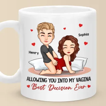 With You, My Heart Is Full - Couple Personalized Custom Mug - Gift For Husband Wife, Anniversary