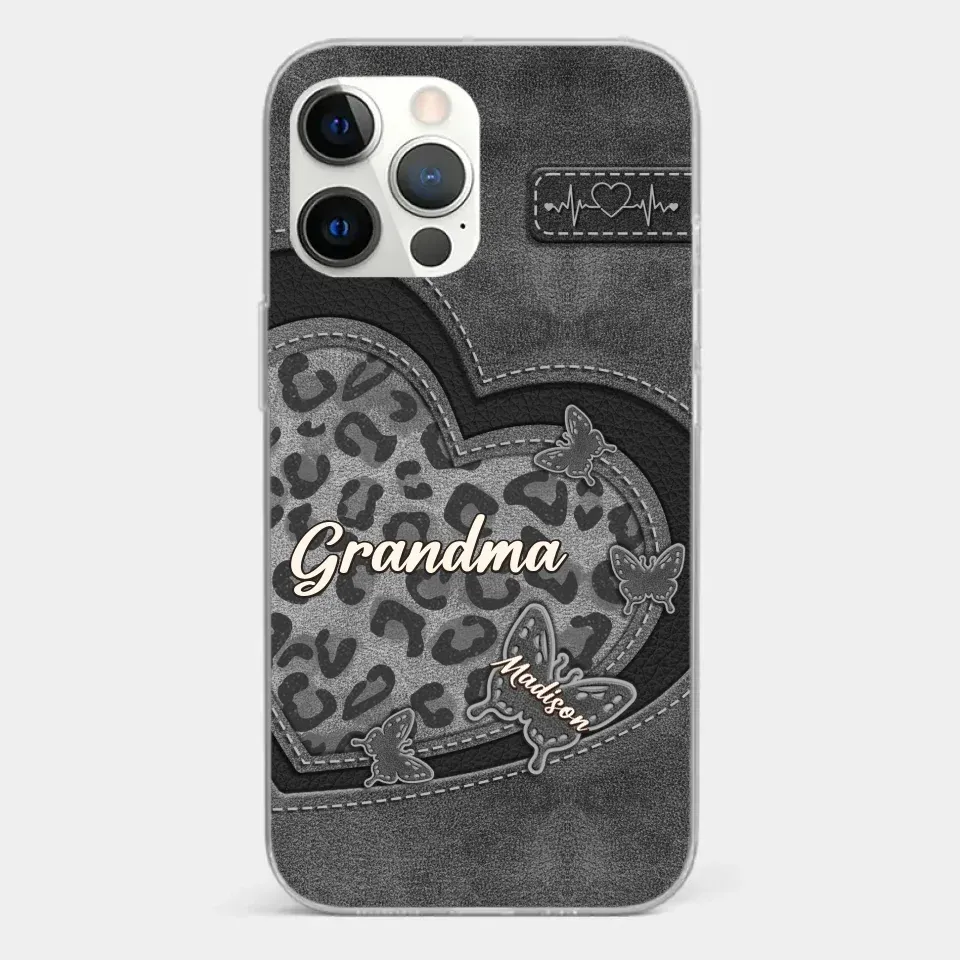 Grandma��s Love Is The Warmest Place To Be - Family Personalized Custom Clear Phone Case - Gift For Mom, Grandma