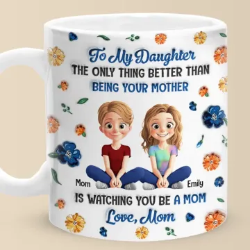A Daughter Is A Miracle In Disguise - Family Personalized Custom 3D Inflated Effect Printed Mug - Mother's Day, Gift For Mom, Daughter