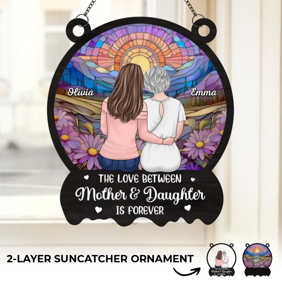 Daughters Are The Anchors Of A Mother��s Life - Family Personalized Window Hanging Suncatcher - Gift For Mom, Daughter