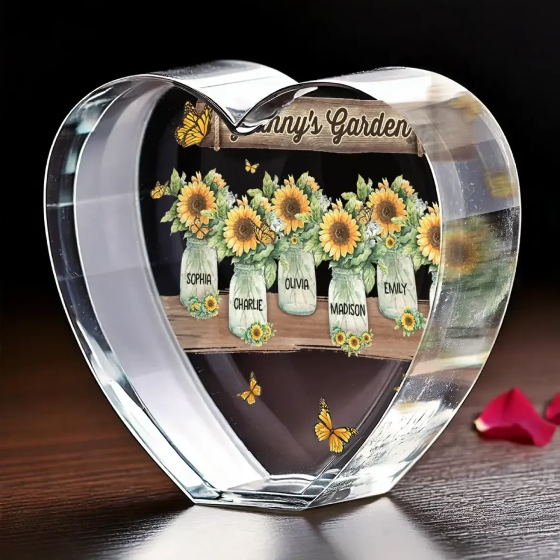 Life Is Better With Grandma - Family Personalized Custom 3D Crystal Heart Shaped - Mother's Day, Gift For Mom, Grandma