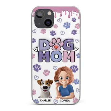 A Dog Mom��s Heart Is Always Full - Dog Personalized Custom 3D Inflated Effect Printed Clear Phone Case - Gift For Pet Owners, Pet Lover