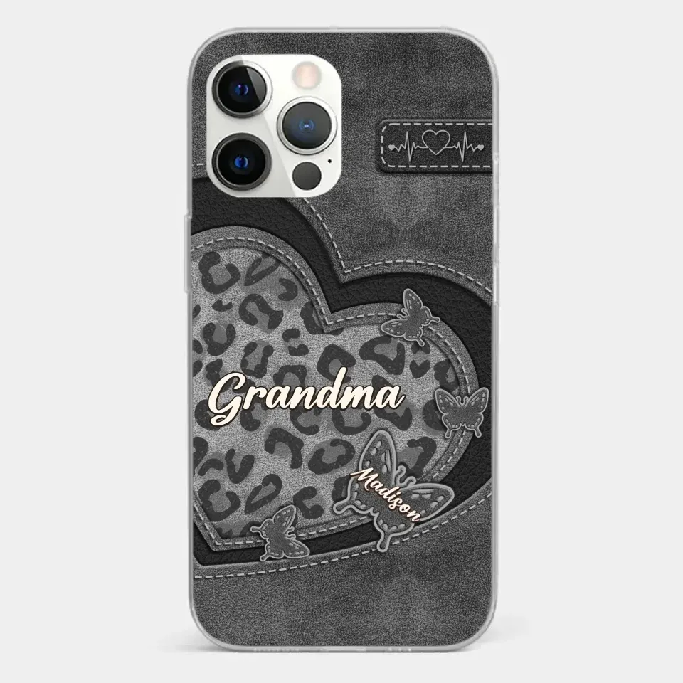 Grandma��s Love Is The Warmest Place To Be - Family Personalized Custom Clear Phone Case - Gift For Mom, Grandma