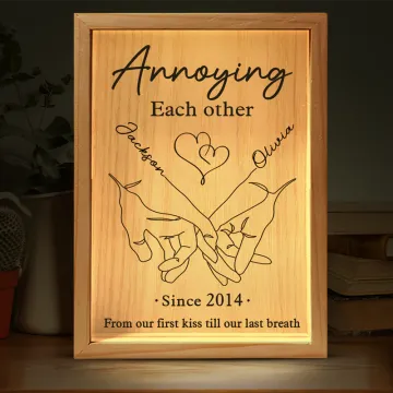 Annoying Each Other Forever - Couple Personalized Custom Frame Light Box - Gift For Husband Wife, Anniversary