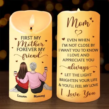 We Carry Your Love In Our Hearts Every Day - Family Personalized Custom LED Candle - Gift For Mom, Daughter