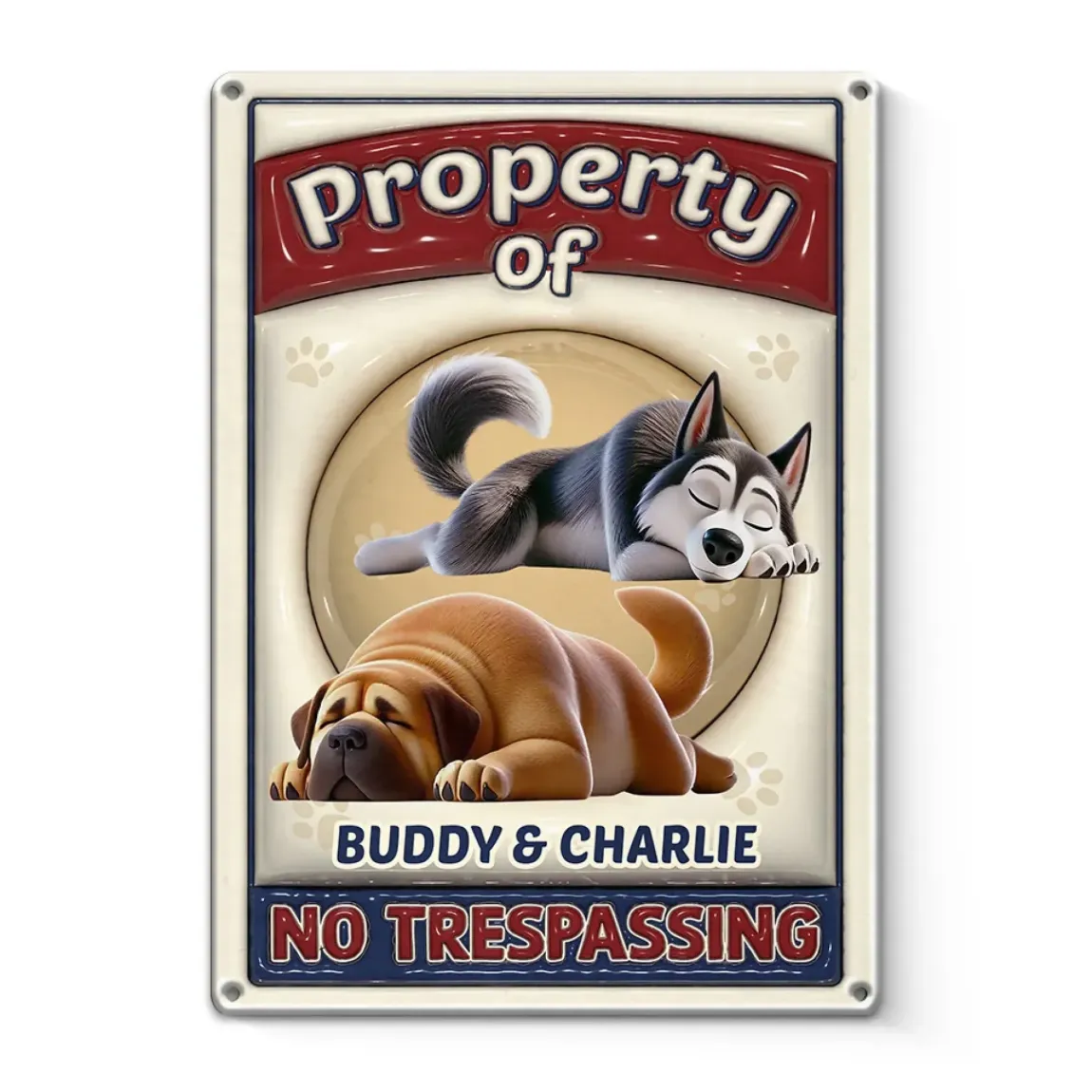 Property Of My Fluffy Boss - Dog Personalized Custom 3D Inflated Effect Printed Home Decor Metal Sign - House Warming Gift For Pet Owners, Pet Lovers