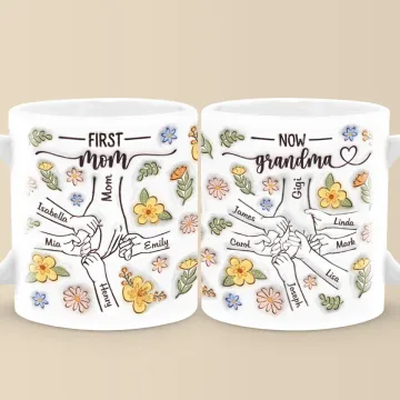 A Grandma��s Love Knows No Bounds - Family Personalized Custom 3D Inflated Effect Printed Mug - Gift For Mom, Grandma
