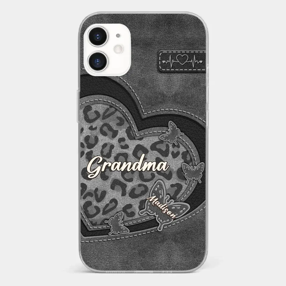Grandma��s Love Is The Warmest Place To Be - Family Personalized Custom Clear Phone Case - Gift For Mom, Grandma