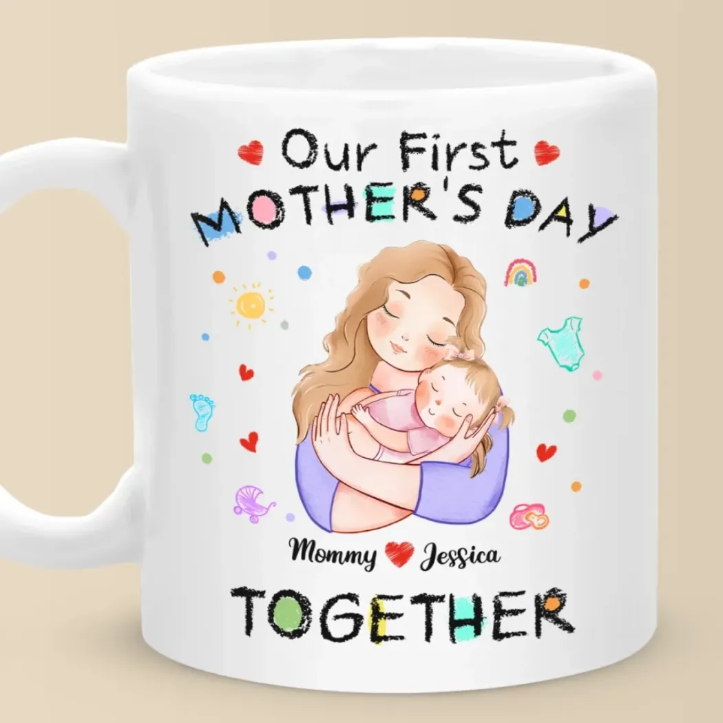 From This Day On, Forever Us - Family Personalized Custom Mug - Mother's Day, Baby Shower Gift, Gift For First Mom