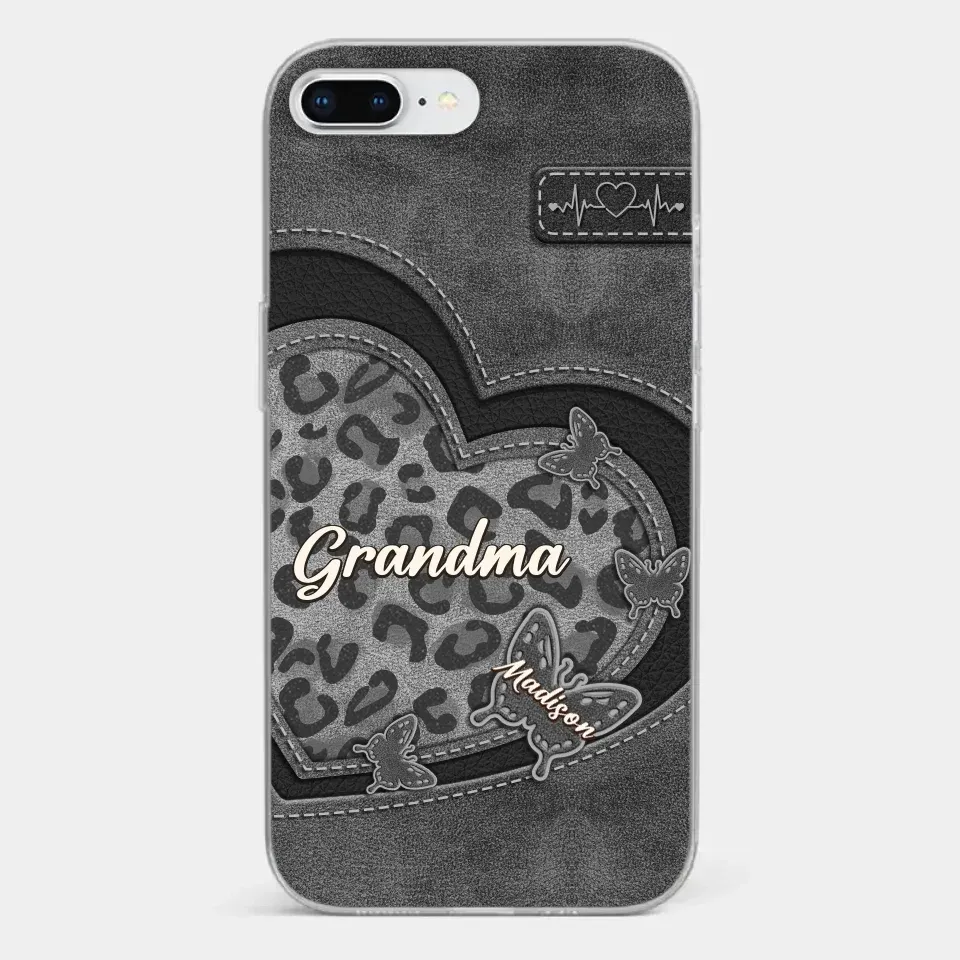 Grandma��s Love Is The Warmest Place To Be - Family Personalized Custom Clear Phone Case - Gift For Mom, Grandma
