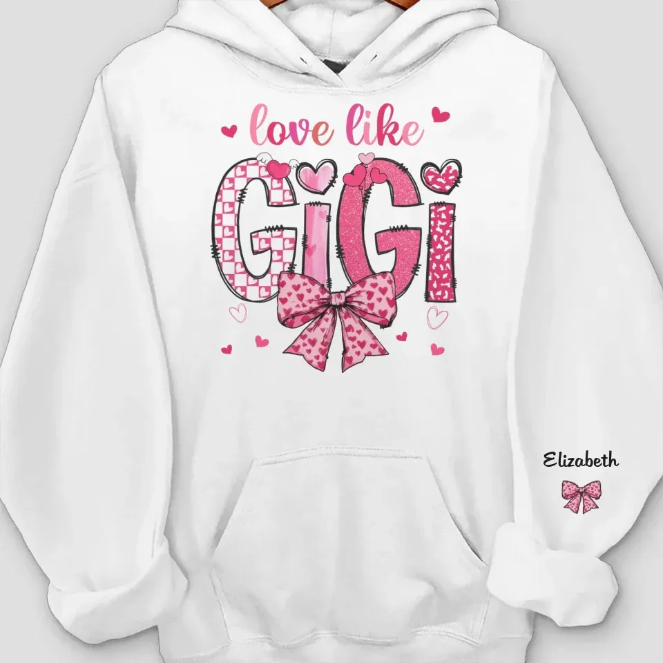 Her Love Is In Every Moment - Family Personalized Custom Unisex Sweatshirt, Hoodie With Design On Sleeve - Gift For Mom, Grandma