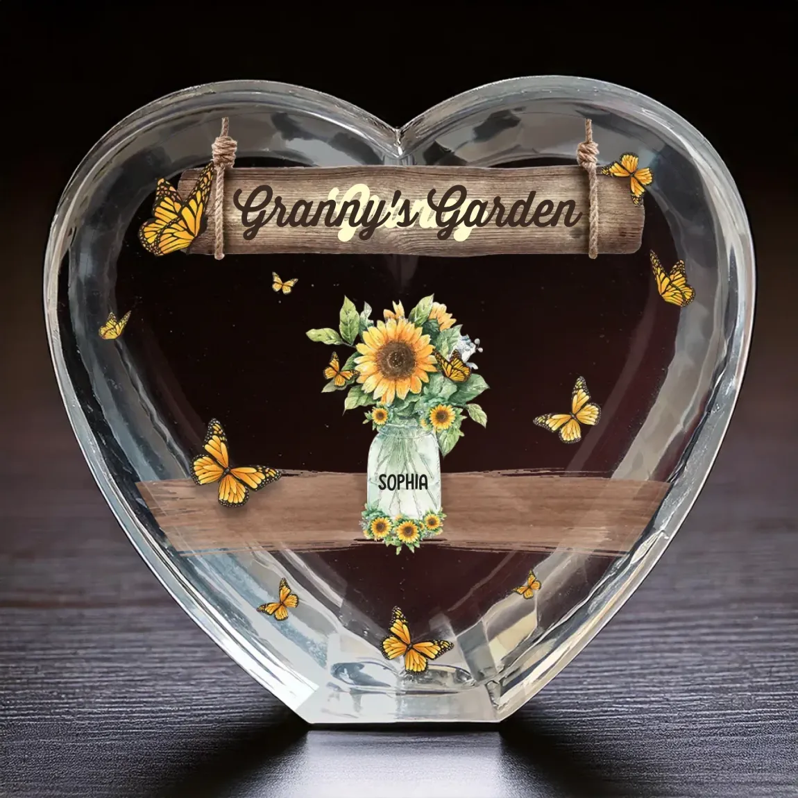 Life Is Better With Grandma - Family Personalized Custom 3D Crystal Heart Shaped - Mother's Day, Gift For Mom, Grandma