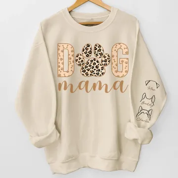 Best Fur Mama Ever - Dog & Cat Personalized Custom Unisex Sweatshirt With Design On Sleeve - Gift For Pet Owners, Pet Lovers