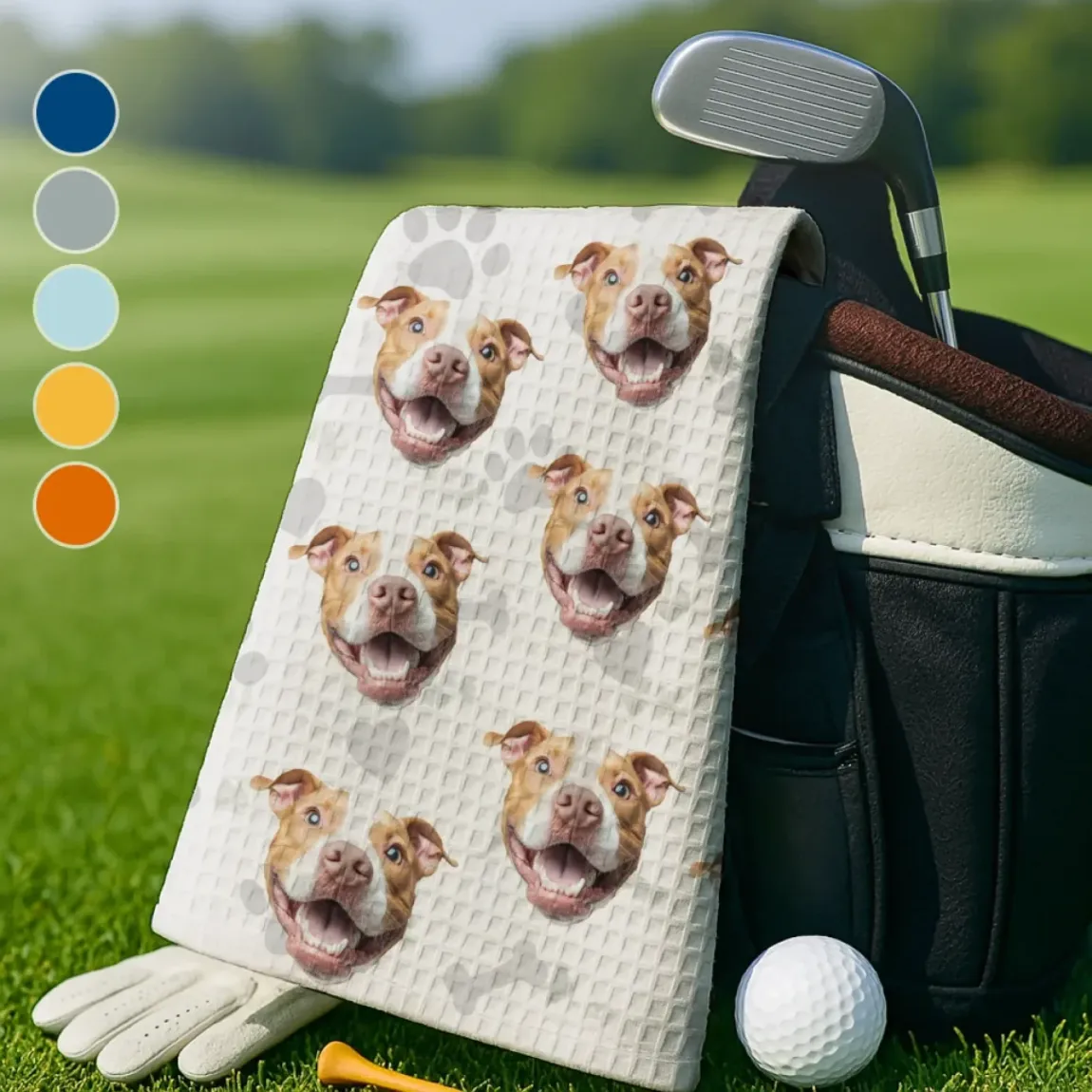 Custom Photo Golf Days Are Better With Puppy Rays - Dog & Cat Personalized Custom Golf Towel - Father's Day, Gift For Golf Players, Golf Lovers, Pet Owners, Pet Lovers