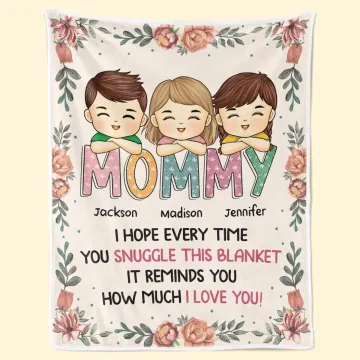 No Love Like A Mother��s Love - Family Personalized Custom Blanket - Gift For Mom, Grandma