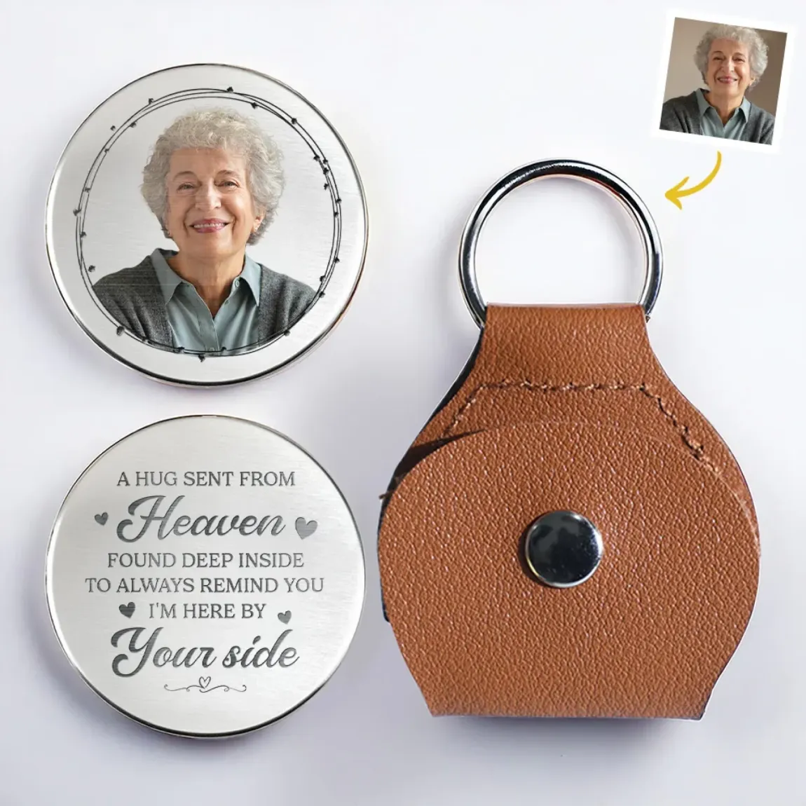 Custom Photo Still With Me, Just In A Different Way - Memorial Personalized Custom Pocket Hug - New Arrival, Sympathy Gift For Family Members