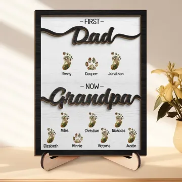I��m So Lucky To Have Your Love - Family Personalized Custom 2-Layered Wooden Plaque With Stand - Father's Day, Gift For Dad, Grandpa