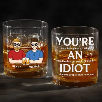 You're An Amazing Human - Family Personalized Custom Whiskey Glass - Gift For Family Members