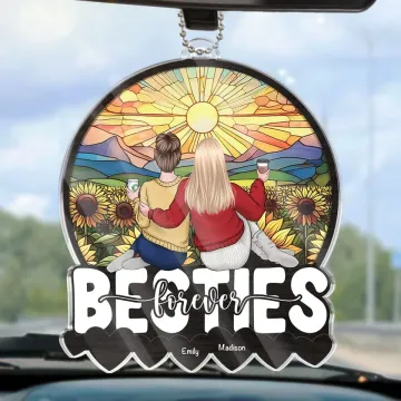 Life��s Better With A Bestie Like You - Bestie Personalized Custom Car Ornament - Acrylic Custom Shaped - Gift For Best Friends, BFF, Sisters