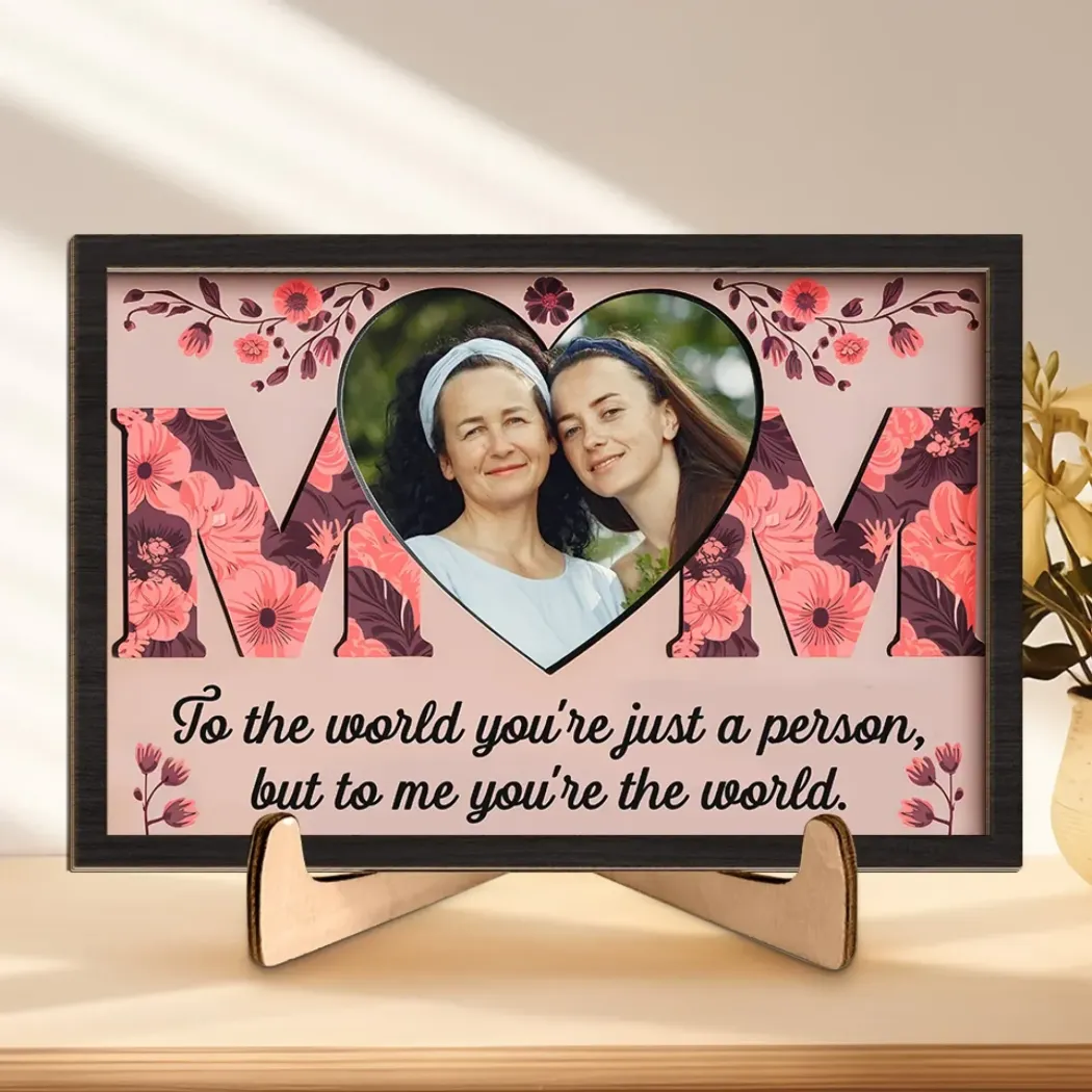 Custom Photo The Bond We Share Is My Greatest Gift - Family Personalized Custom 2-Layered Wooden Plaque With Stand - Gift For Mom, Daughter