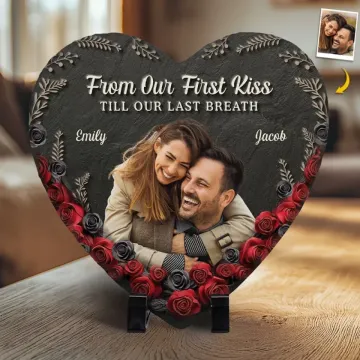 Custom Photo You Are, And Always Have Been, My Dream - Couple Personalized Custom Heart Shaped Stone With Stand - Christmas Gift For Husband Wife, Anniversary, First Christmas