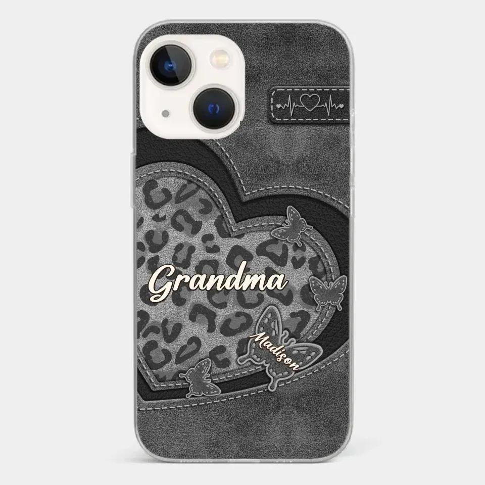 Grandma��s Love Is The Warmest Place To Be - Family Personalized Custom Clear Phone Case - Gift For Mom, Grandma