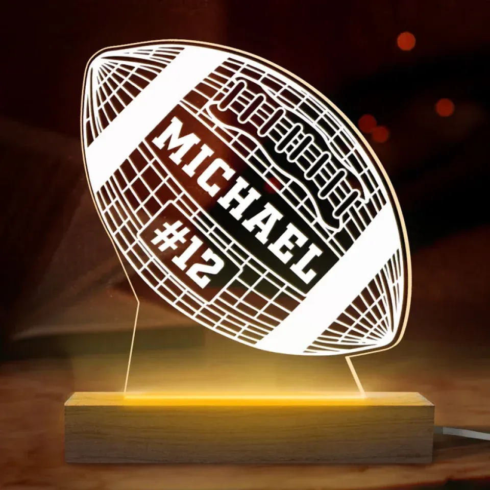 Play Hard, Shine Brighter - Personalized Custom Shaped 3D LED Light - Gift For Sport Lovers, Sport Players